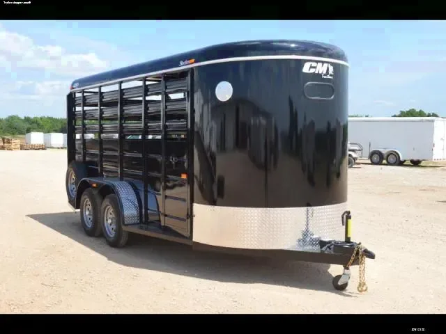 Black 16ft Bumper Pull Livestock Trailer