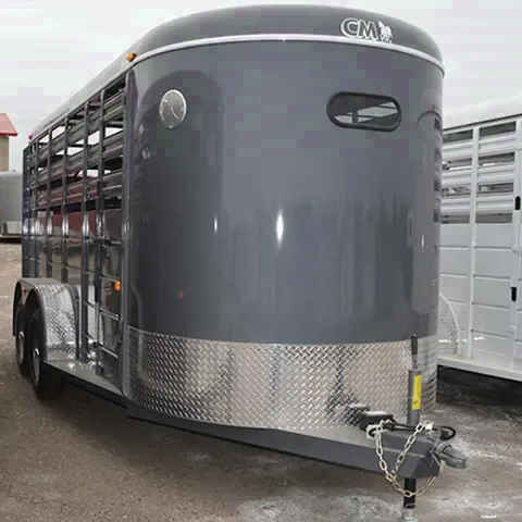 16ft Charcoal Bumper Pull Livestock Trailer
