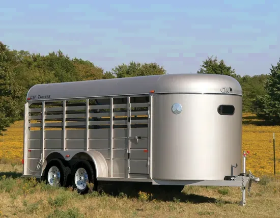 16FT PEWTER LIVESTOCK TRAILER WITH SINGLE REAR DOOR