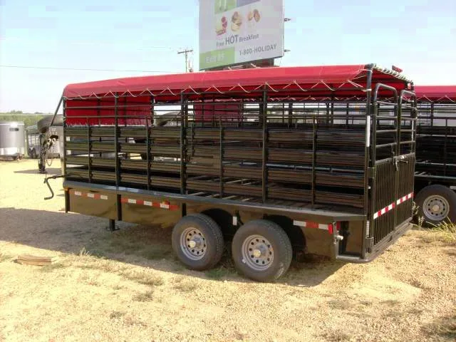 GOOSENECK 16FT CANVAS TARP CATTLE TRAILER