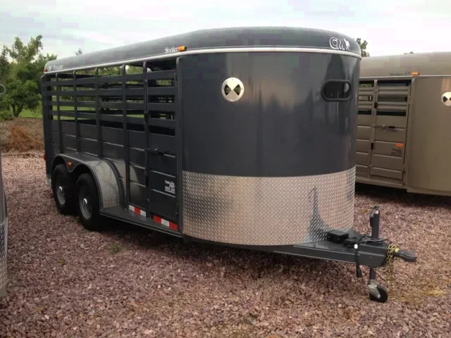 16FT LIVESTOCK TRAILER - GREY  - Full Rear Gate w/Slider