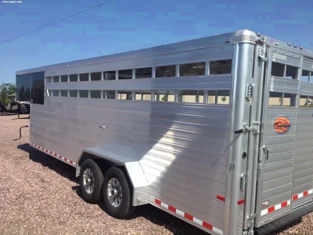 24FT GOOSENECK LIVESTOCK TRAILER-ALL ALUMINUM