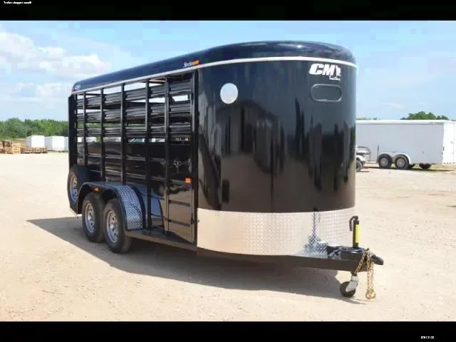 Black 16ft Bumper Pull Livestock Trailer