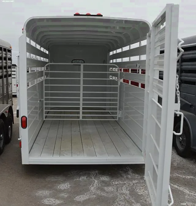 White  14ft Livestock with Double Rear Doors