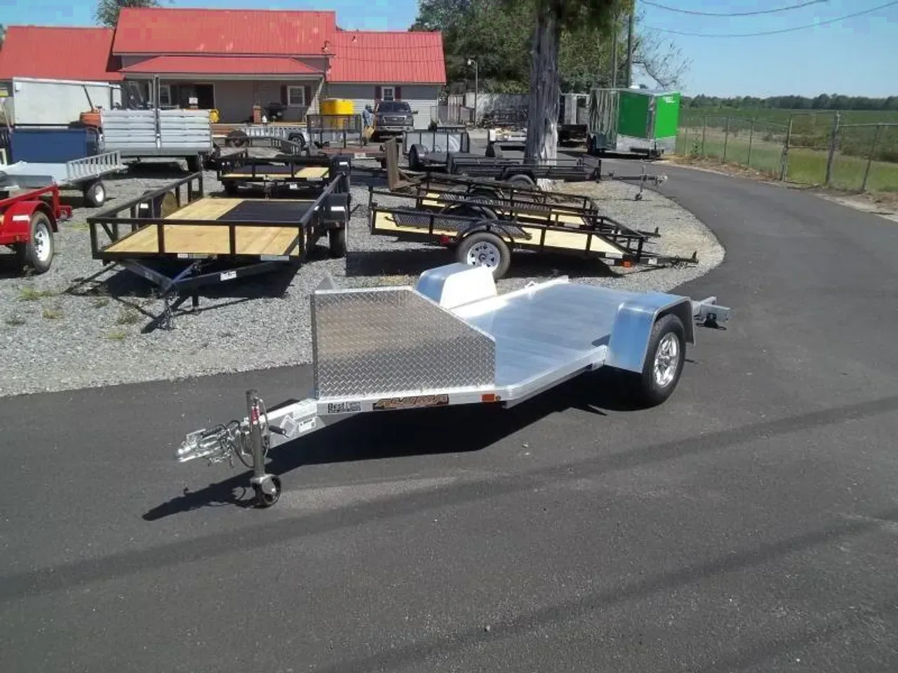 Aluminum 2027 4.5X10 Aluma 4&amp;#8217;6&amp;#8243;x10&amp;#8242; MC10 single bike motorcycle Aluminum trailer -alummc10-317990 4.5 ft. x10 ft.