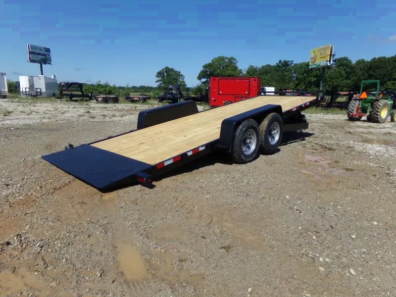 82x22 14k Power Tilt Wood Deck Equipment Trailer