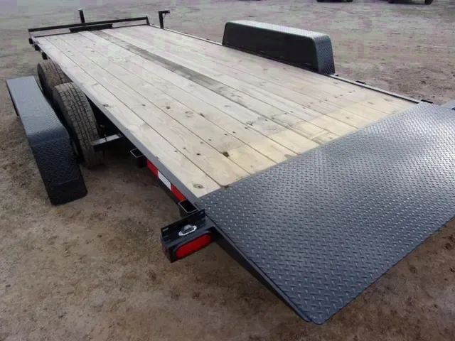 2025 Down 2 Earth 10K Power Tilt Wood Deck Equipment Trailer 82x20