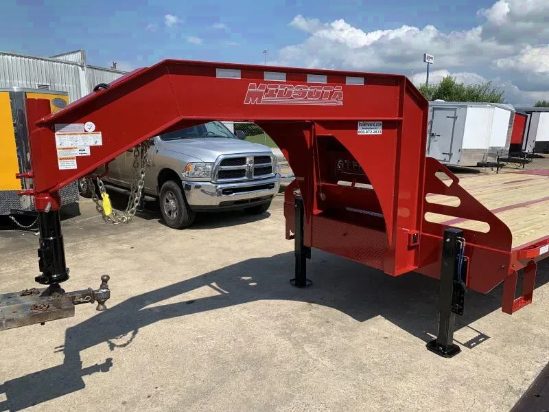 2025 Midsota FBGN 36' Hydraulic Dovetail Gooseneck Trailer - Red