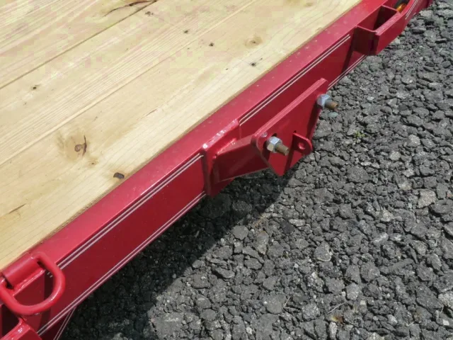 Red 18ft Open Equipment  w/ Wood Decking