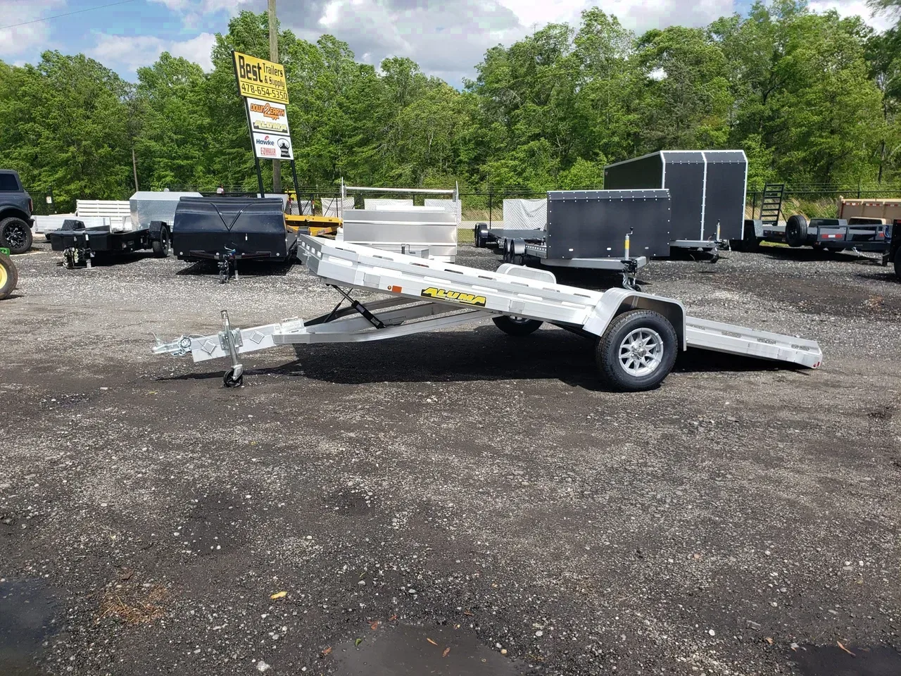 Aluminum 2026 6.5X14 Aluma 7814 Gravity Tilt-S single axle Aluminum utv trailer -alum7814Tilt-308752 6.5 ft. x14 ft.