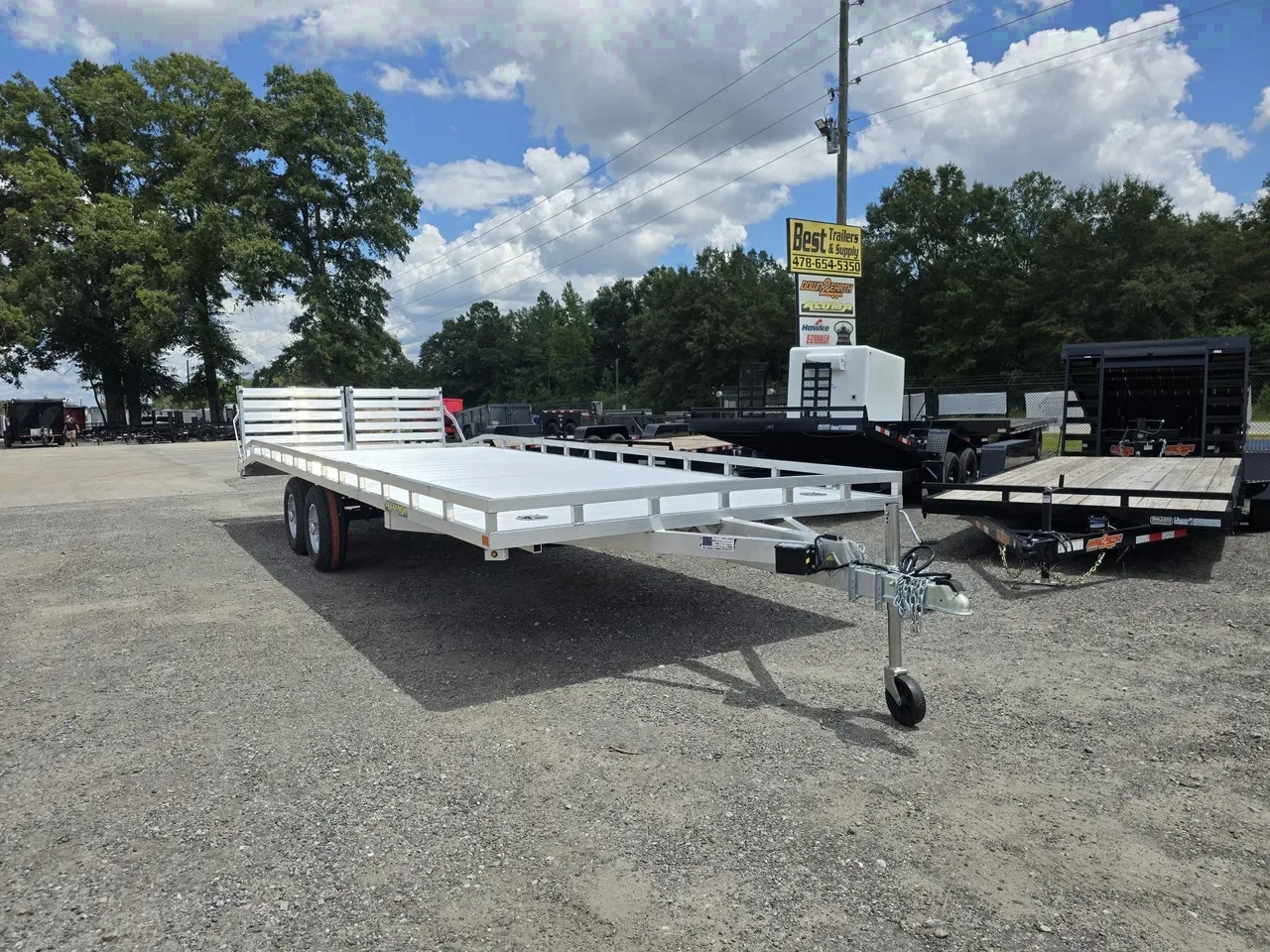 Aluminum 2027 8.50X24 Aluma 1024 H BT Aluminum Deck Over Trailer With Bi-Fold Ramps -alum1024-318478 8.50 ft. x24 ft.