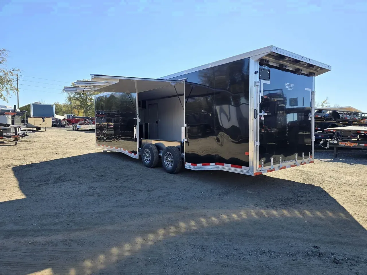 Aluminum 2026 8.5X28 EZ Hauler 8.5×28 spread axle trailer wramp door Elite Ecsape door -ECMI8528-030547 8.5 ft. x28 ft.
