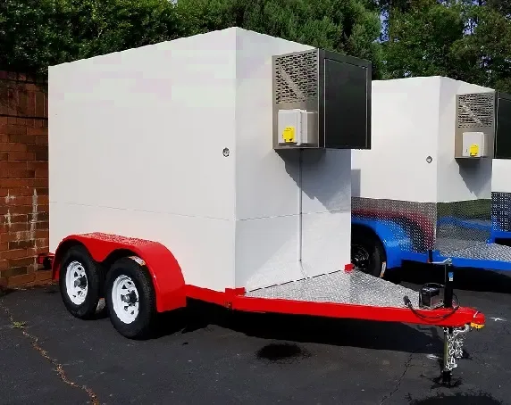 8ft White w/Red Trim Refrigerated Trailer