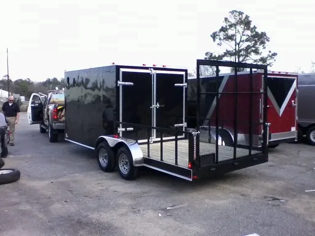 BLACK 7X18 HYBRID CARGO/UTILITY TRAILER