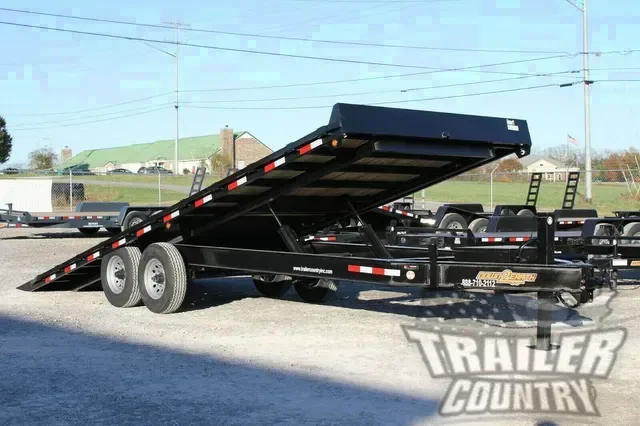 2026 NEW 102'' x 22' Heavy Duty Bumper Pull Wood Deck Power Up & Down Tilt Deck Trailer
