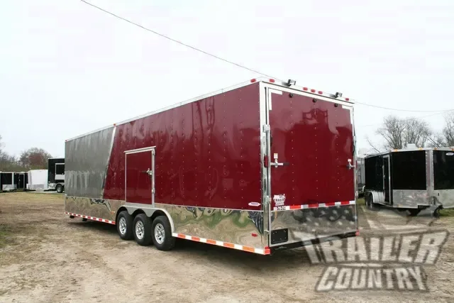 2026 NEW 8.5x32 Triple Axle Race Trailer W/ Full Bathroom, Race Ready - Two-Toned COLORS