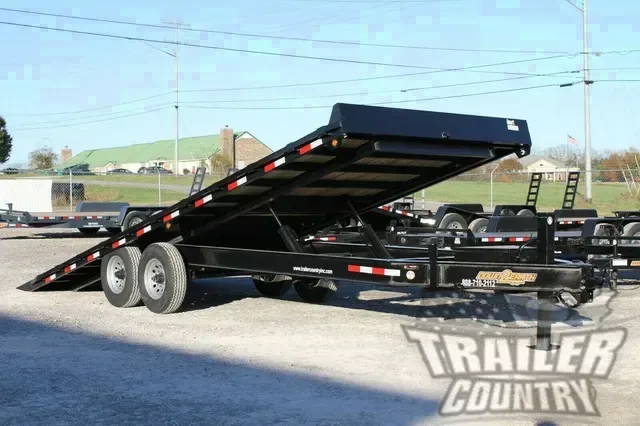 2026 NEW 102'' x 22' Heavy Duty Bumper Pull Wood Deck Power Up & Down Tilt Deck Trailer