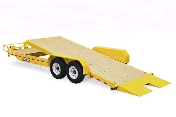 18ft Yellow Tilt Bed Equipment Trailer