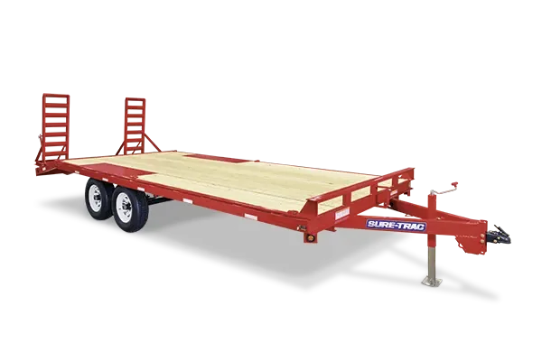 Red 20ft BP Deckover Equipment Trailer