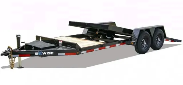 2025 B-Wise 18' Lo Pro Split Tilt Equipment Trailer