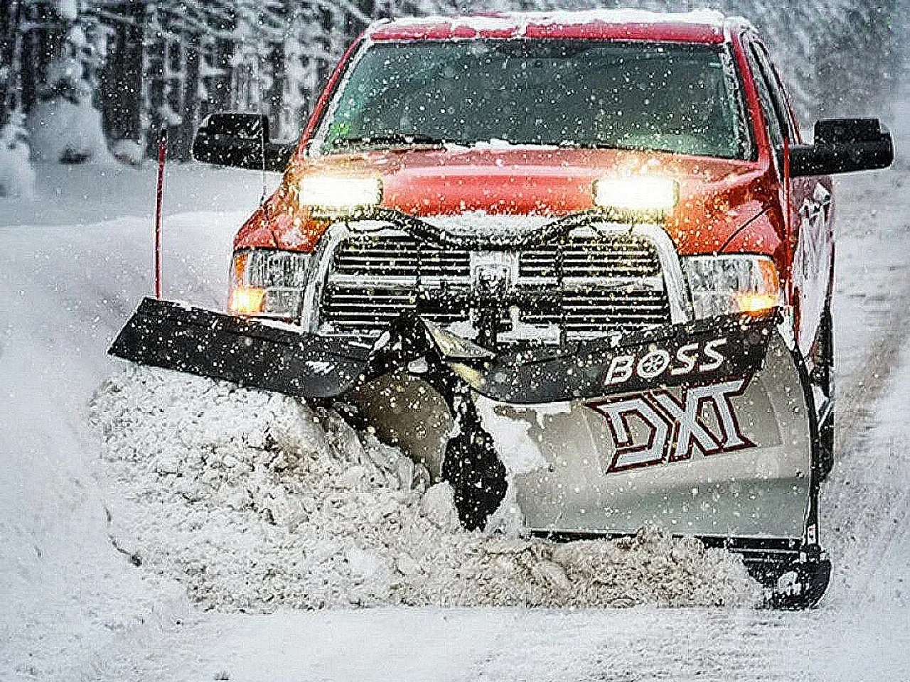 NEW BOSS Snowplow 8'2" Stainless Steel DXT V-Plow - Dual Trip Edge