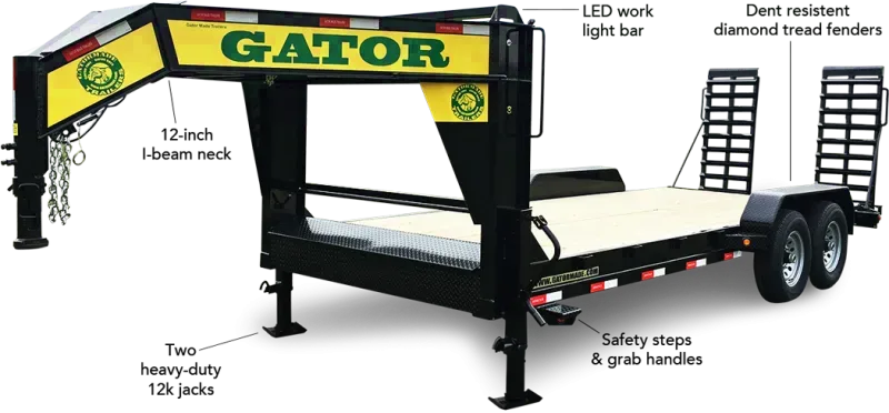 2025 Gatormade Low Pro Elite Gooseneck Equipment Trailer 7x20 - Schoolcraft, MI