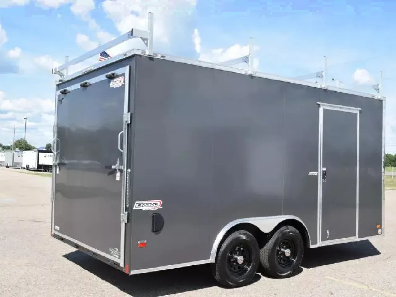 BRAVO SCOUT 8.5X16 CONTRACTOR TRAILER w/ REAR RAMP DOOR - .080 POLYCOR EXTERIOR SKIN