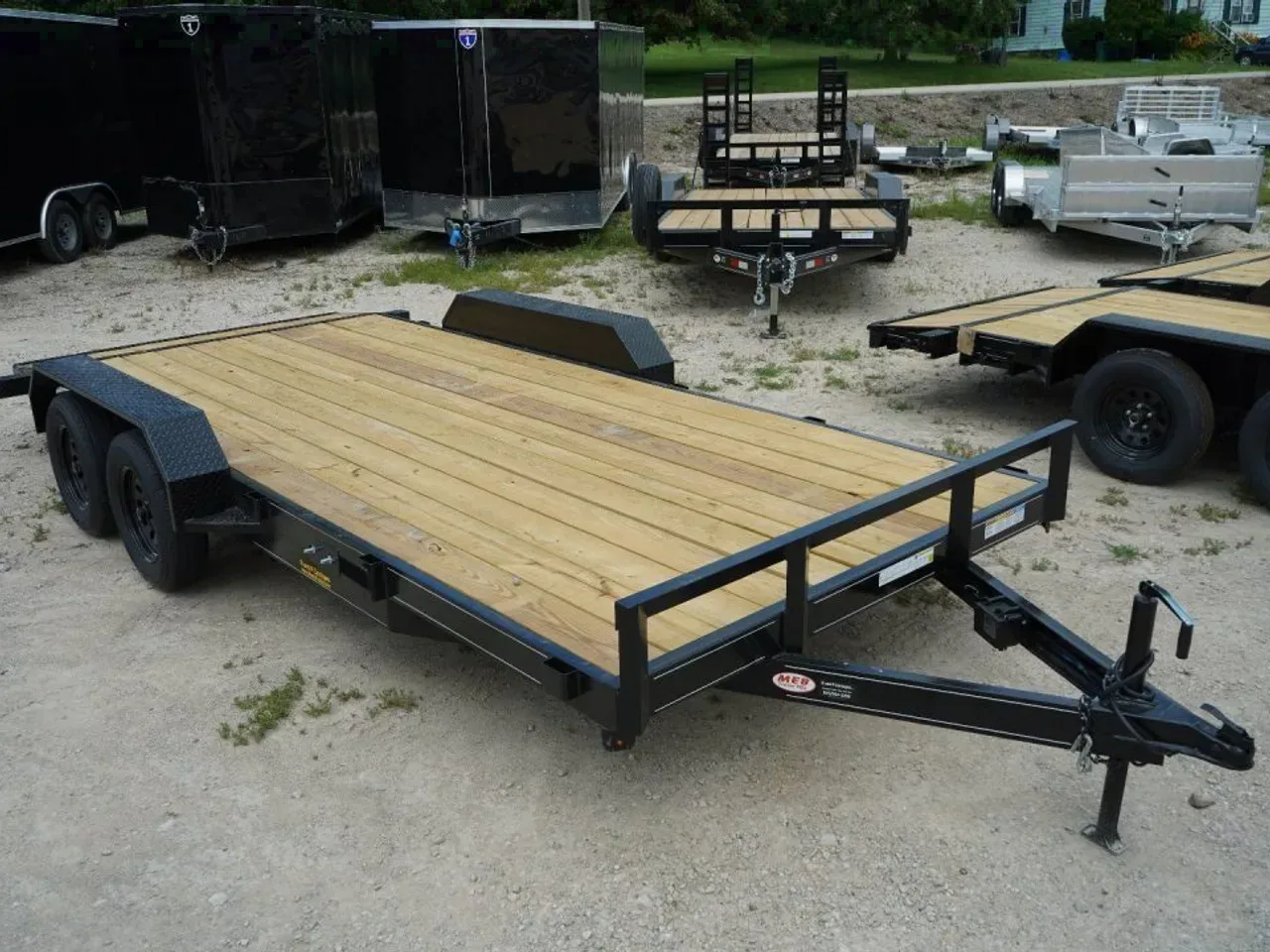 2026 MEB 7x18 Open Wood Deck Auto Hauler Car / Racing Trailer