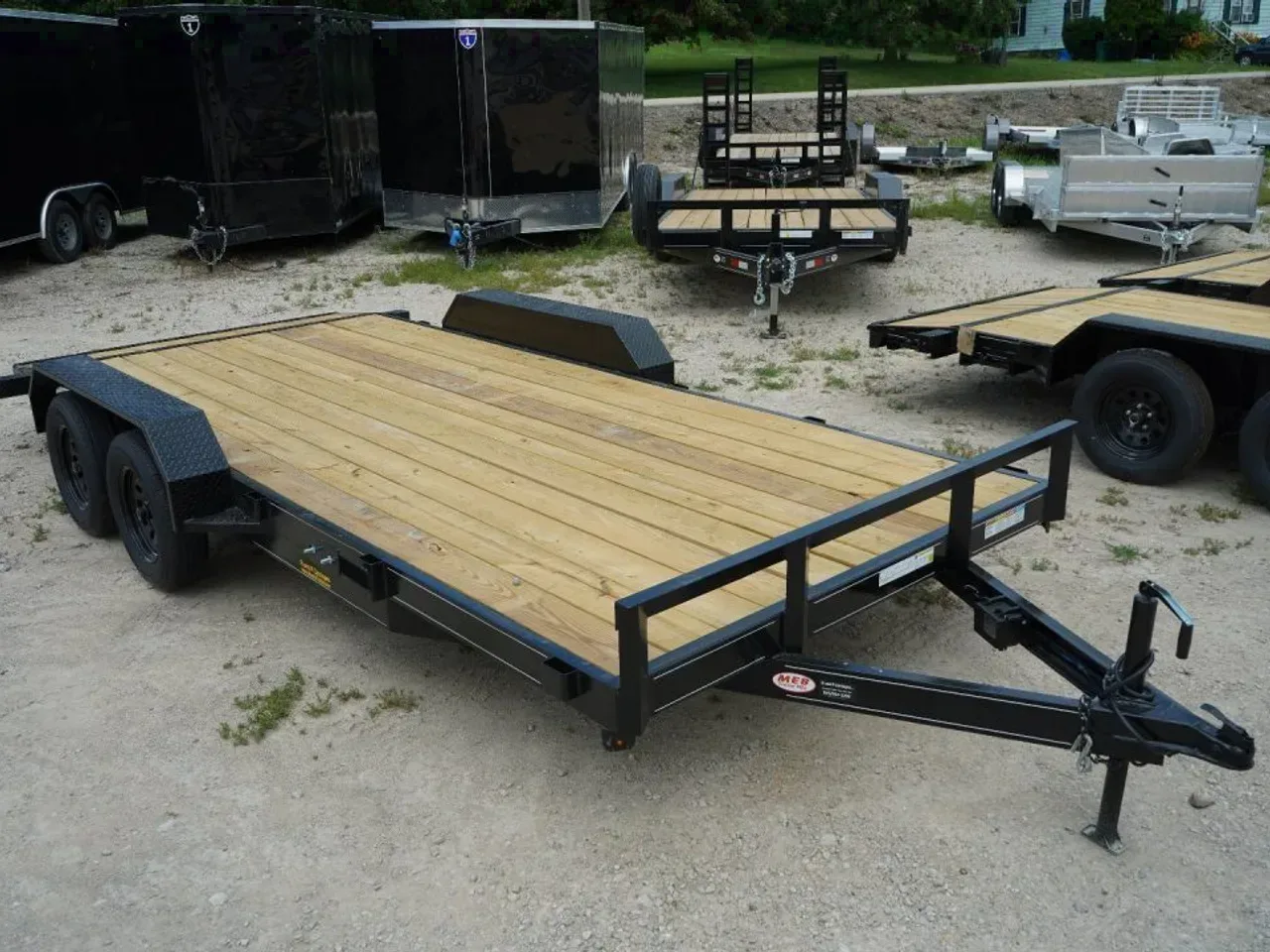 2026 MEB 7x18 Open Wood Deck Auto Hauler Car / Racing Trailer