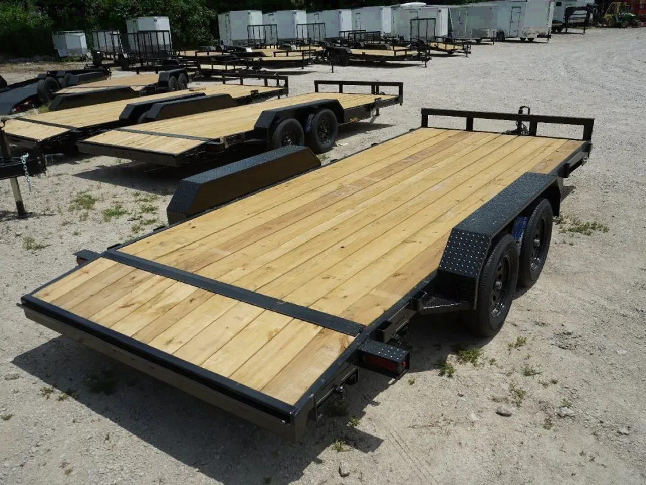 2026 MEB 7x18 Open Wood Deck Auto Hauler Car / Racing Trailer