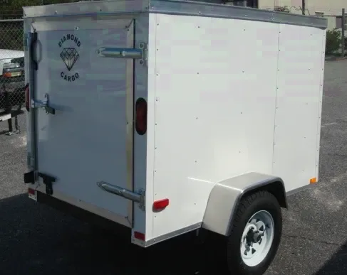 8ft White Cargo Trailer w/Single Rear Door