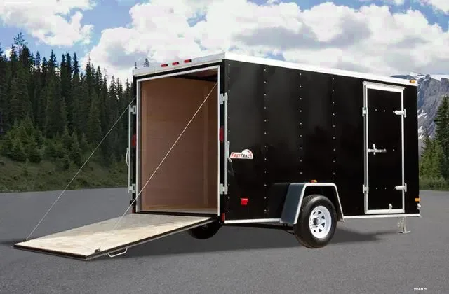 Black 12FT Enclosed Motorcycle Trailer