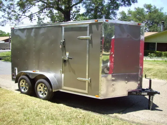12FT Tandem Axle-Pewter with ramp