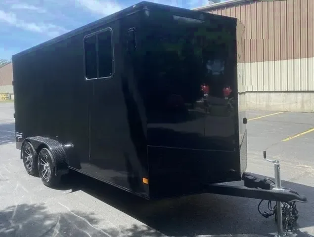 14ft Blackout V-nose Motorcycle Trailer