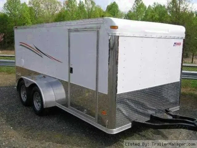 14ft White Flat Front Motorcycle Trailer