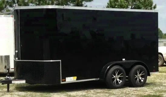 14ft BLACKOUT V-NOSE MOTORCYCLE TRAILER