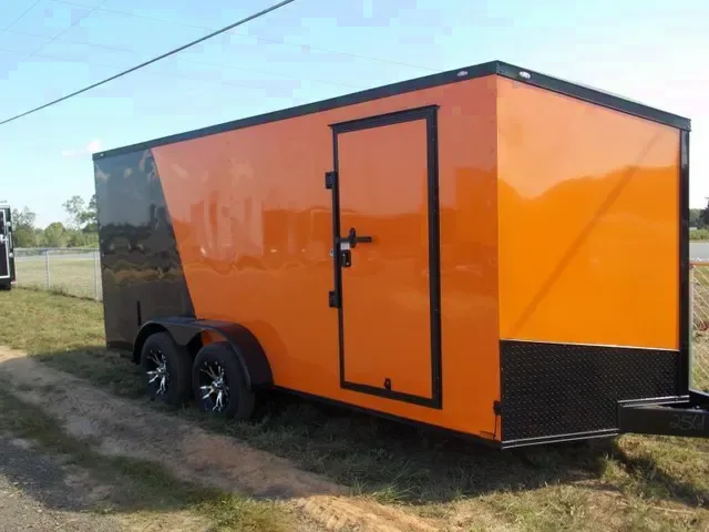 16ft Motorcycle Trailer Orange w/Blackout Package