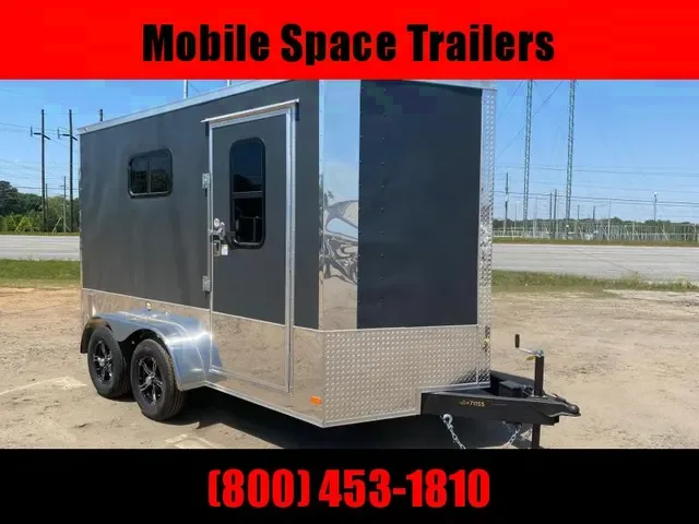 2025 Covered Wagon 7x12 Charcoal Motorcycle Package Trailer