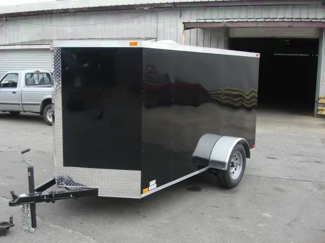 BLACK 8FT V-NOSE ENCLOSED TRAILER