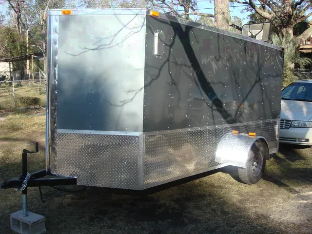SILVER 12FT SA STEEL MOTORCYCLE TRAILER