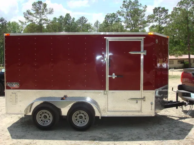 12FT V-NOSE MOTORCYCLE TRAILER W/STONE GUARD