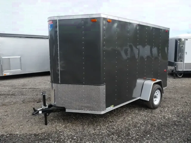 CHARCOAL V-NOSE 10FT MOTORCYCLE TRAILER