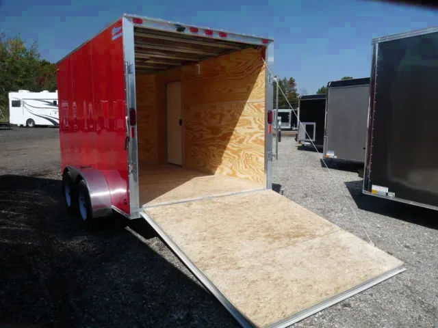 Red 14FT Aluminum Motorcycle Trailer