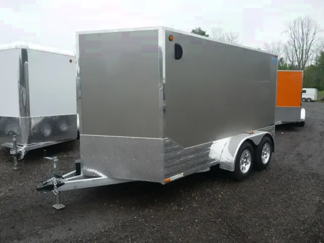 LIGHT WEIGHT 14FT SILVE ENCLOSED MOTORCYCLE TRAILER