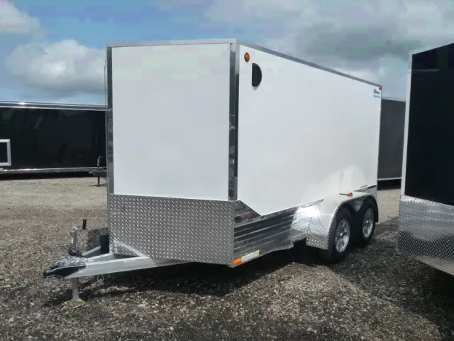 WHITE TA 14FT V-NOSE MOTORCYCLE TRAILER