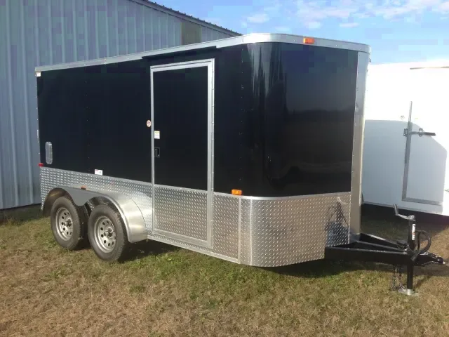 12ft  Motorcycle Trailer - Black - Electric Brakes