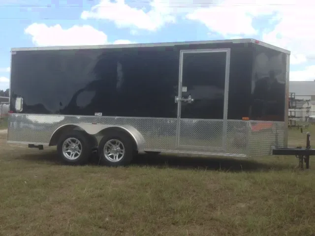 16FT  Black V-nose Motorcycle Trailer