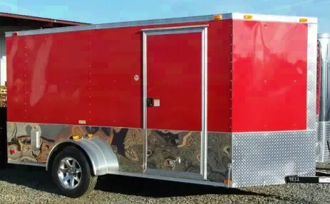 2025 Red Enclosed 6x12 Motorcycle Cargo Trailer - Byron, GA