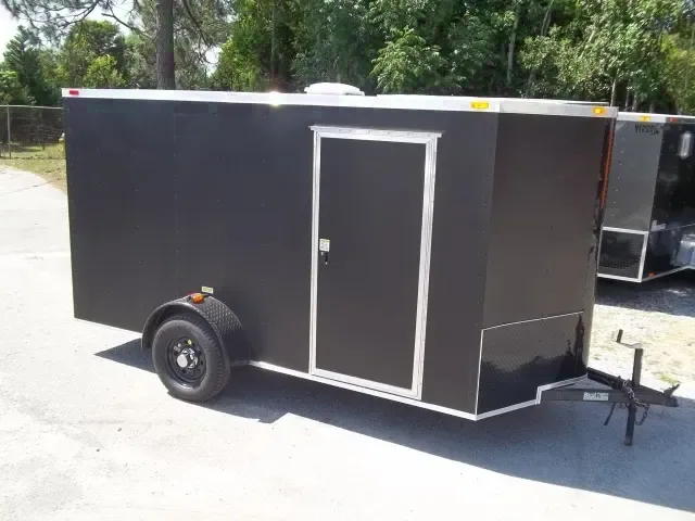 2025 Enclosed 6x12 Motorcycle Trailer - Flat Black - Make an Offer
