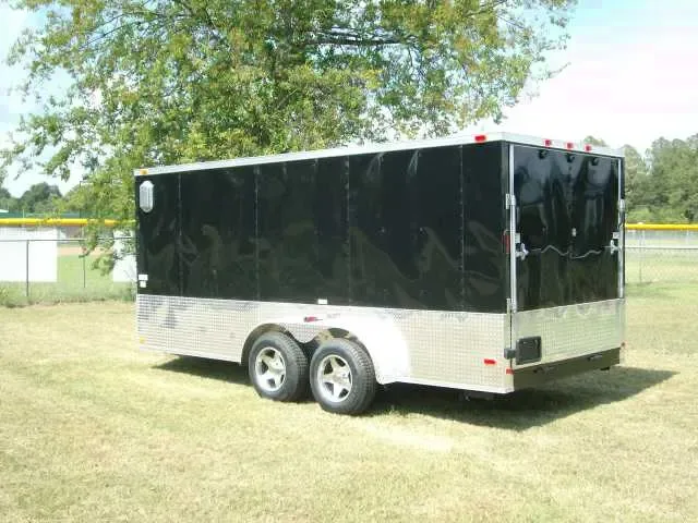 2025 Black 7x16 Enclosed Motorcycle Trailer - Byron, GA